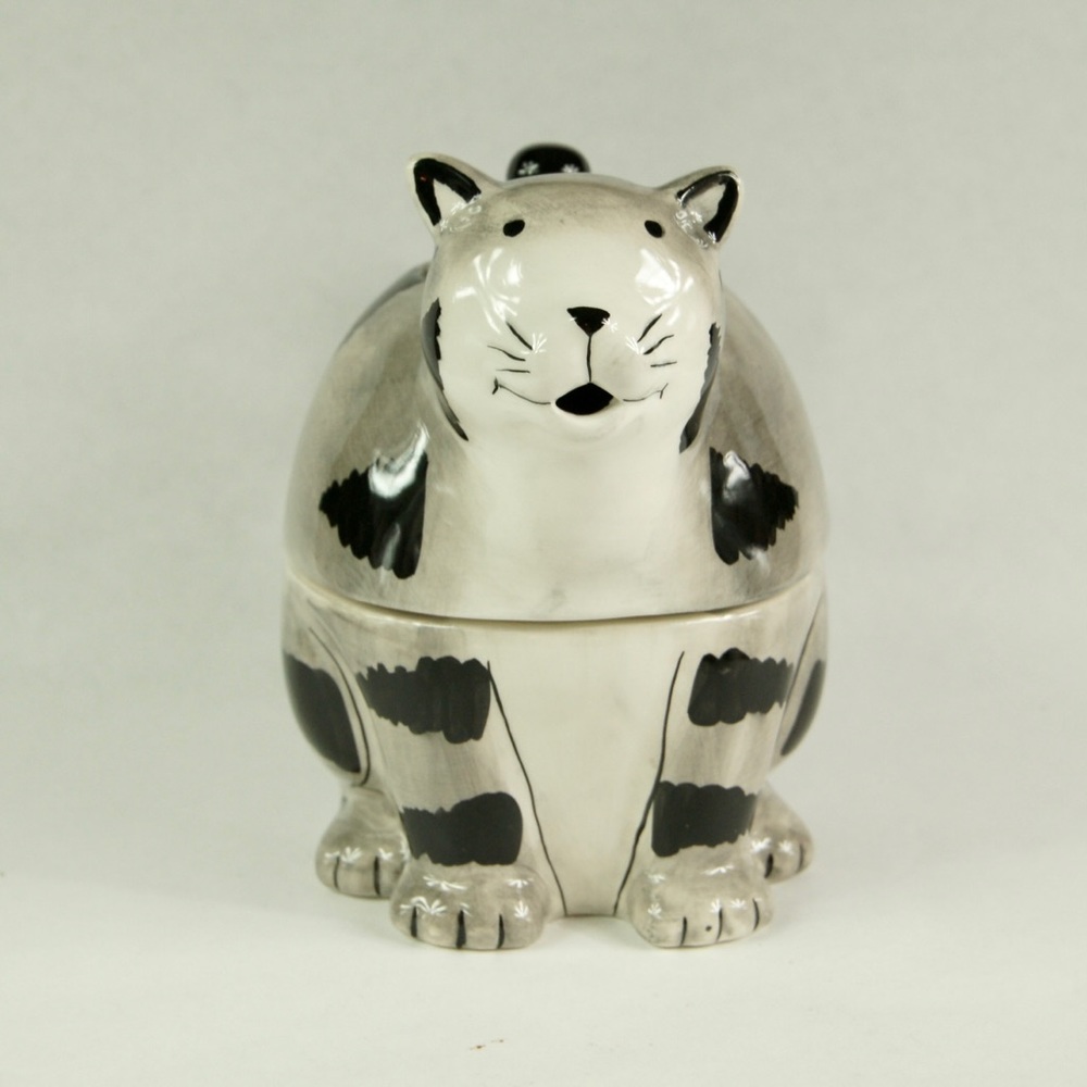 Tabby kitty cat creamer/sugar set or teapot